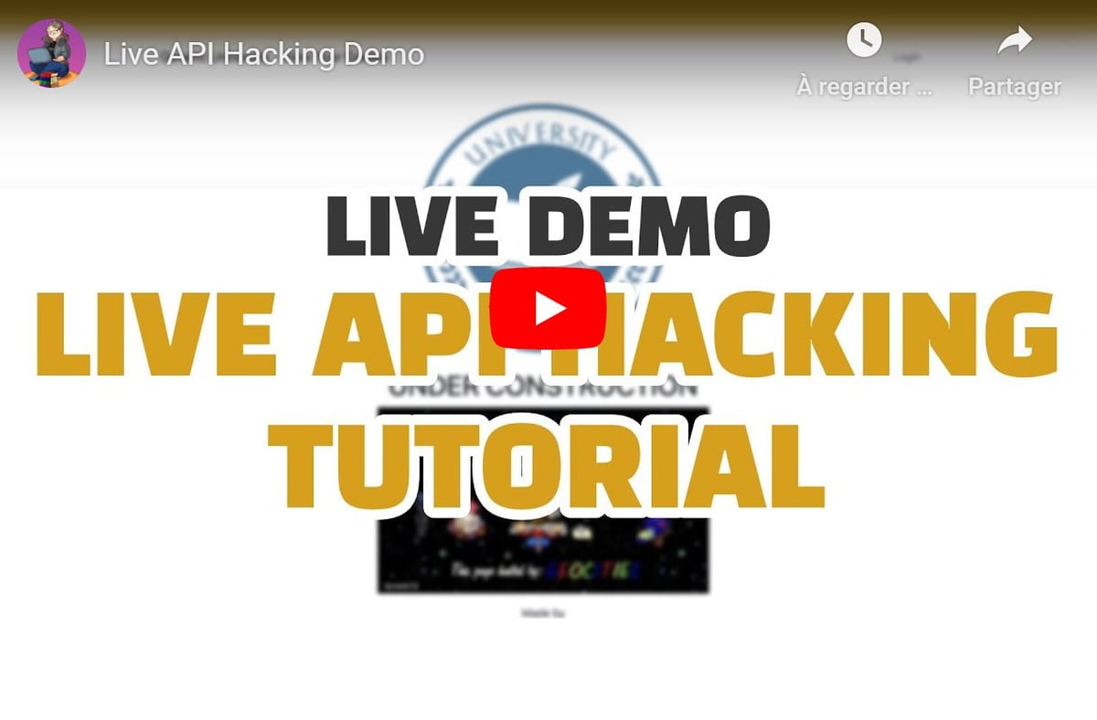 Live API Hacking tutorial video thumbnail